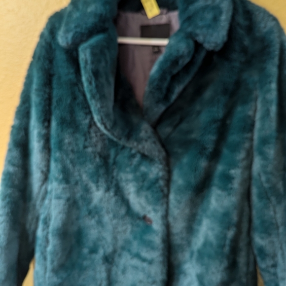 Banana Republic Green Faux Fur Coat - Picture 4 of 9